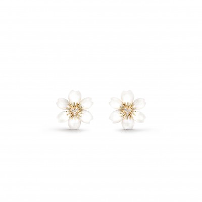 VAN CLEEF ARPELS ROSE DE NOËL EARRINGS, MINI MODEL VCARP7RV00